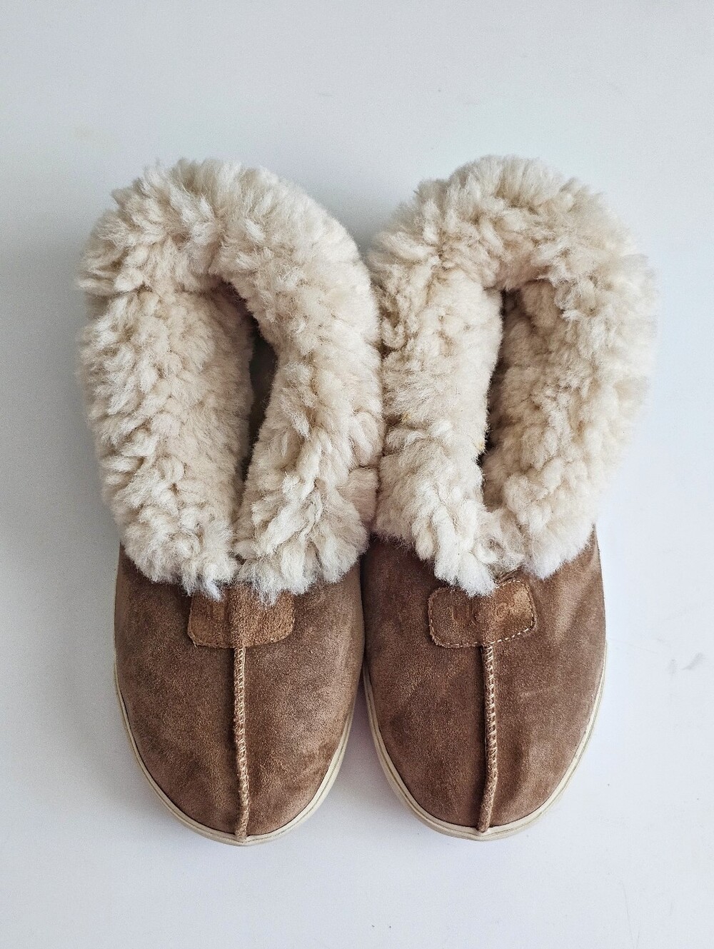 UGG Australia Suede Shearling High Top Sneaker Slippers Brown Women’s Size 9